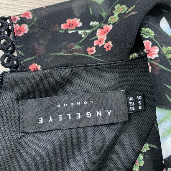 ANGELEYE Floral Black Ruffle Dress - Picture 6 of 10